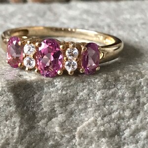 A Stunning  Pink Tourmaline And Faux Diamond Ring   SKU3633