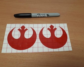 x2 Red Leader Rebel Helmet Vinyl Decal Stickers