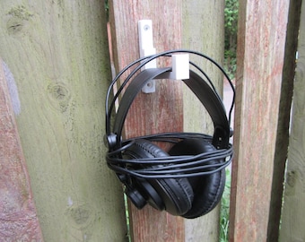 Large Headphone, Mic Cable, Guitar Cable Wall Mountable or Desk Mountable Hook 3D Printed.