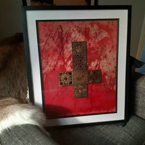 Hellraiser Deconstructed Puzzle Box Inverted Cross Mounted on Original Art in Frame. zdjęcie 2