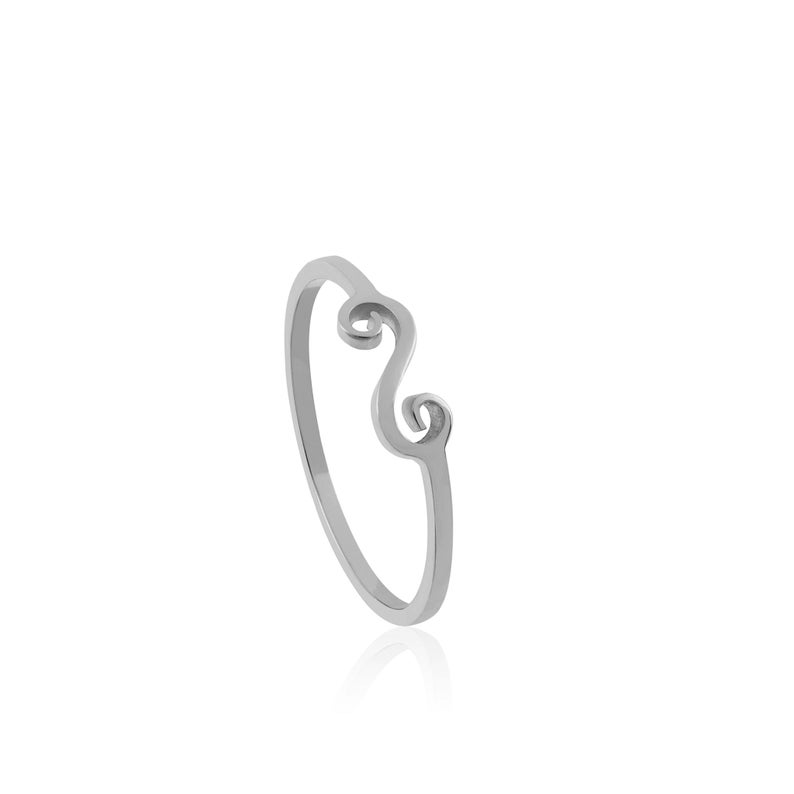 Mini Swirl Ring Silver Simple swirl ring Classic and dainty handmade jewellery from London. Friendship and infinity ring