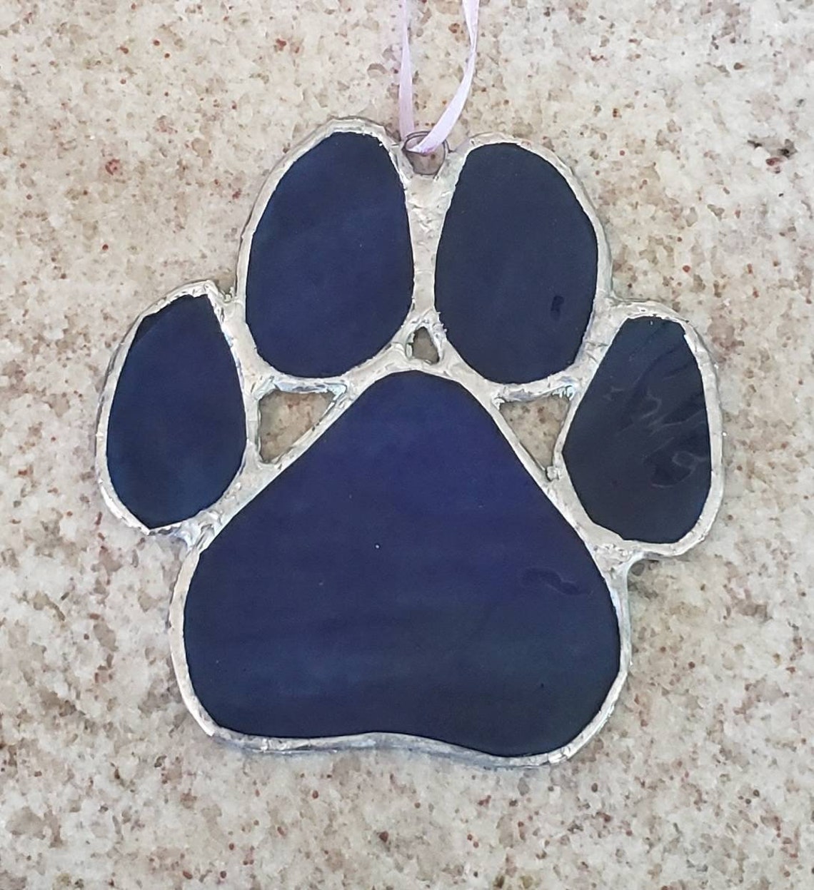Stained Glass Dog Paw Print | Etsy