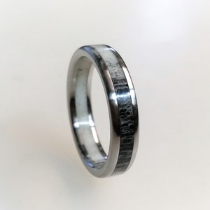 Titanium Ring with Deer Antler Inlay: 5mm Band