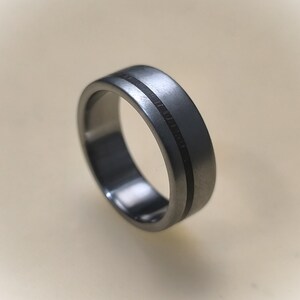 Titanium Engagement Ring with Rose Wood, Brushed Finish, Hypoallergenic Band image 5