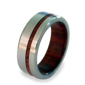 Wood Ring, Titanium Wood Antler Ring, Mens Wood Ring, Wedding Band, Koa  Wood Ring, Wooden Ring, Wood Wedding Ring, Deer Antler Ring