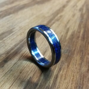 Titanium Ring With Lapis Lazuli Inlay Both on the Inside and Outside ...