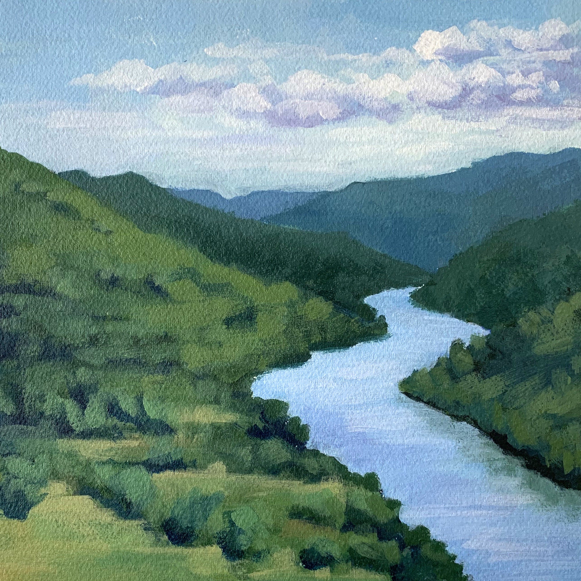 The River – Landscape Painting on Paper [PRINT], Portugal Art, Landscape  Painting, River Art, Acrylic Painting, fine art print, gallery art, image size:2000x2000