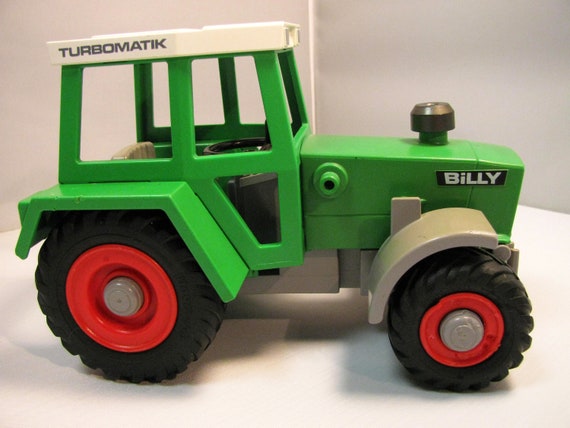 PLAYMOBIL 3718 Farm Tractor Turbomatik Billy Green Tractor 1992 Geobra  Incomplete With Damage, Good for Parts Used Toy 