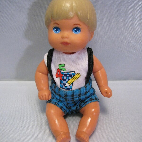 Vintage Barbie Tommy "Chubby Babies" small boy doll - Made in Indonesia - 4" toddler doll - head dated 1995, body dated 1976, all original