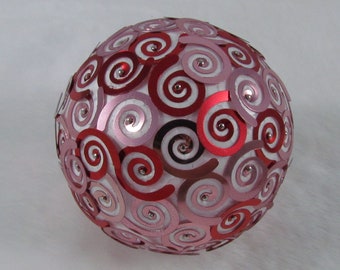 3" Red Spiral Sequin Ornament, Vase Filler, Table Decoration