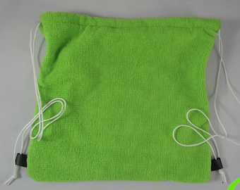 Green Microfiber Drawstring Bag