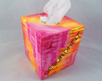 Tie-Dye Geshundheit Tissue Box Cover