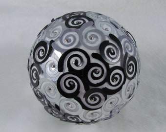 3" Black Spiral Sequin Ornament, Vase Filler, Table Decoration