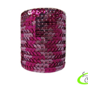 Votive Candle Cover Sequin Candle Sleeve Pink and Magenta Valentine Chevron C03028 image 2