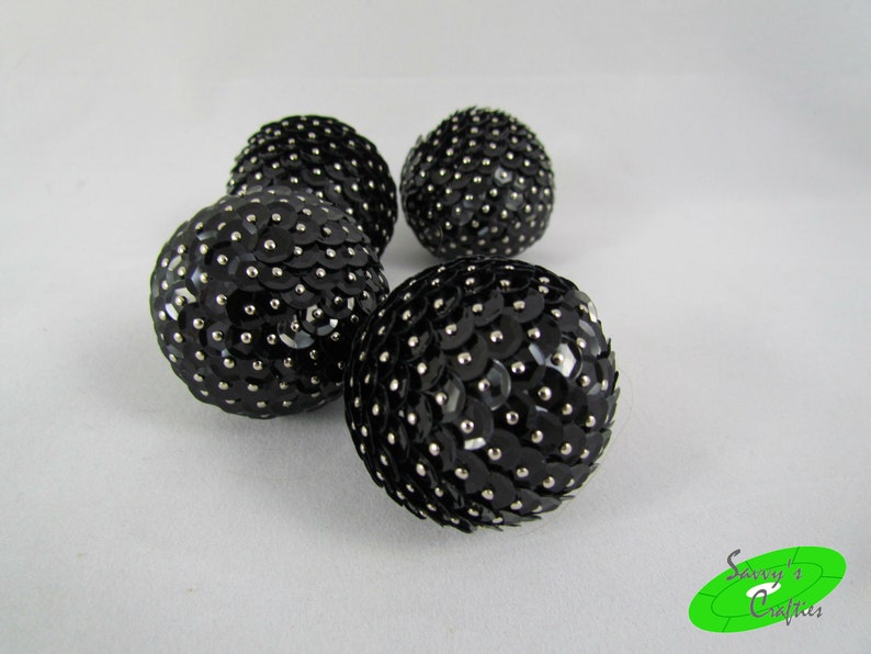 1 1/2 Black Sequin Ornament Vase Fillers Table Etsy