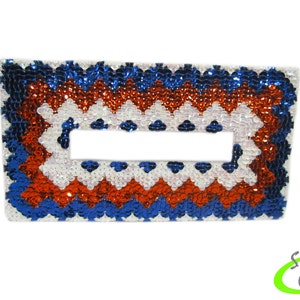 Tissue Box Cover Patriotic Chevron Red, White, and Blue Holiday Tissue Box 4th of July Fourth of July Patriotic Chevron T03001 image 3