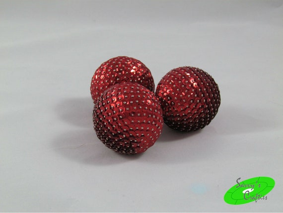 2 Red Sequin Ornaments Vase Fillers Table Decoration Etsy