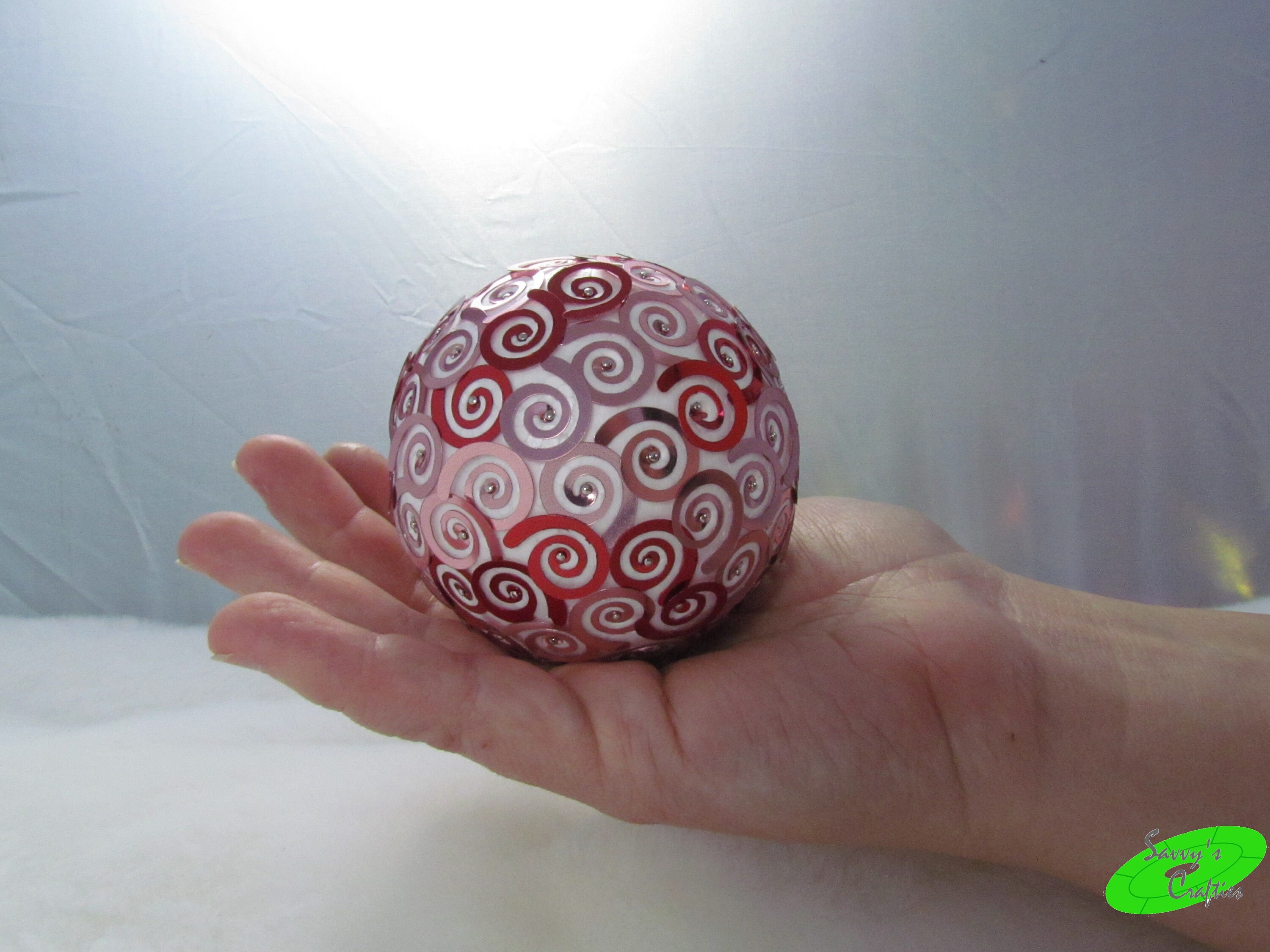 3 Red Spiral Sequin Ornament Vase Filler Table Etsy UK