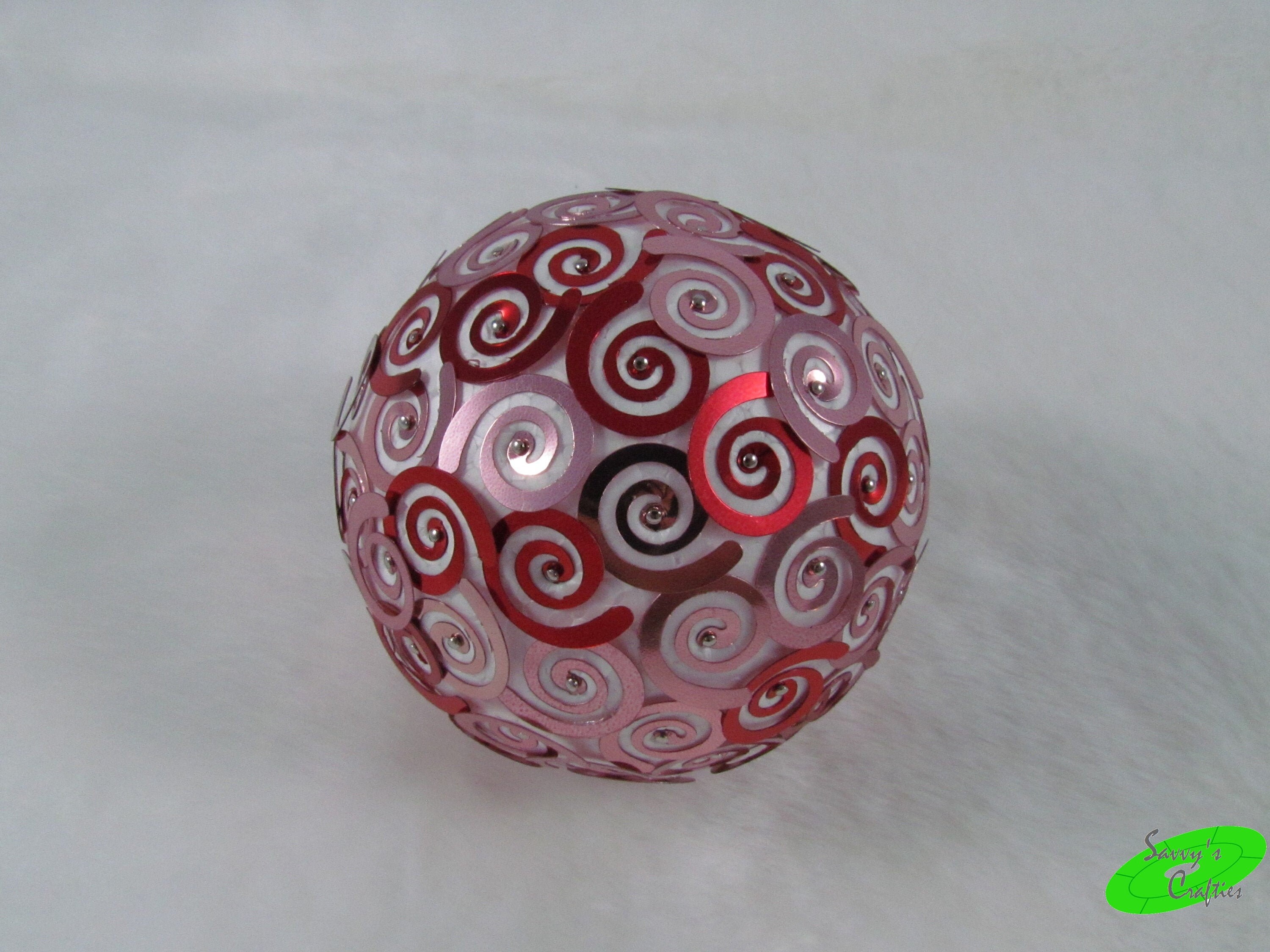3 Red Spiral Sequin Ornament Vase Filler Table Etsy UK