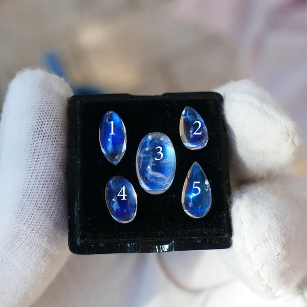 Cabochons en pierre de lune en vrac de qualité exceptionnelle en pierre de lune bleue