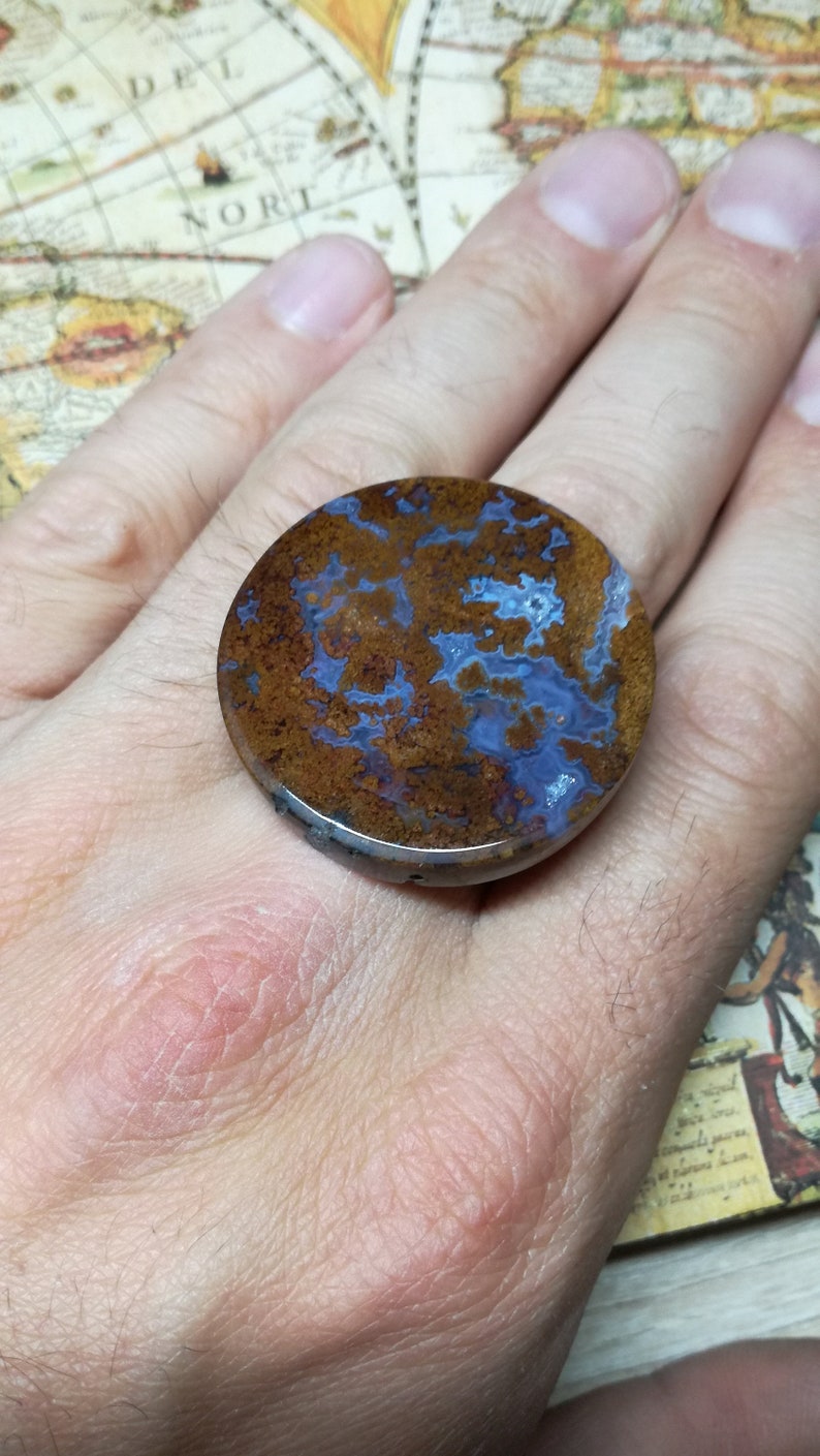 Moss Agate Round Gemstone Cabochon ~ Polished Agate Crystal