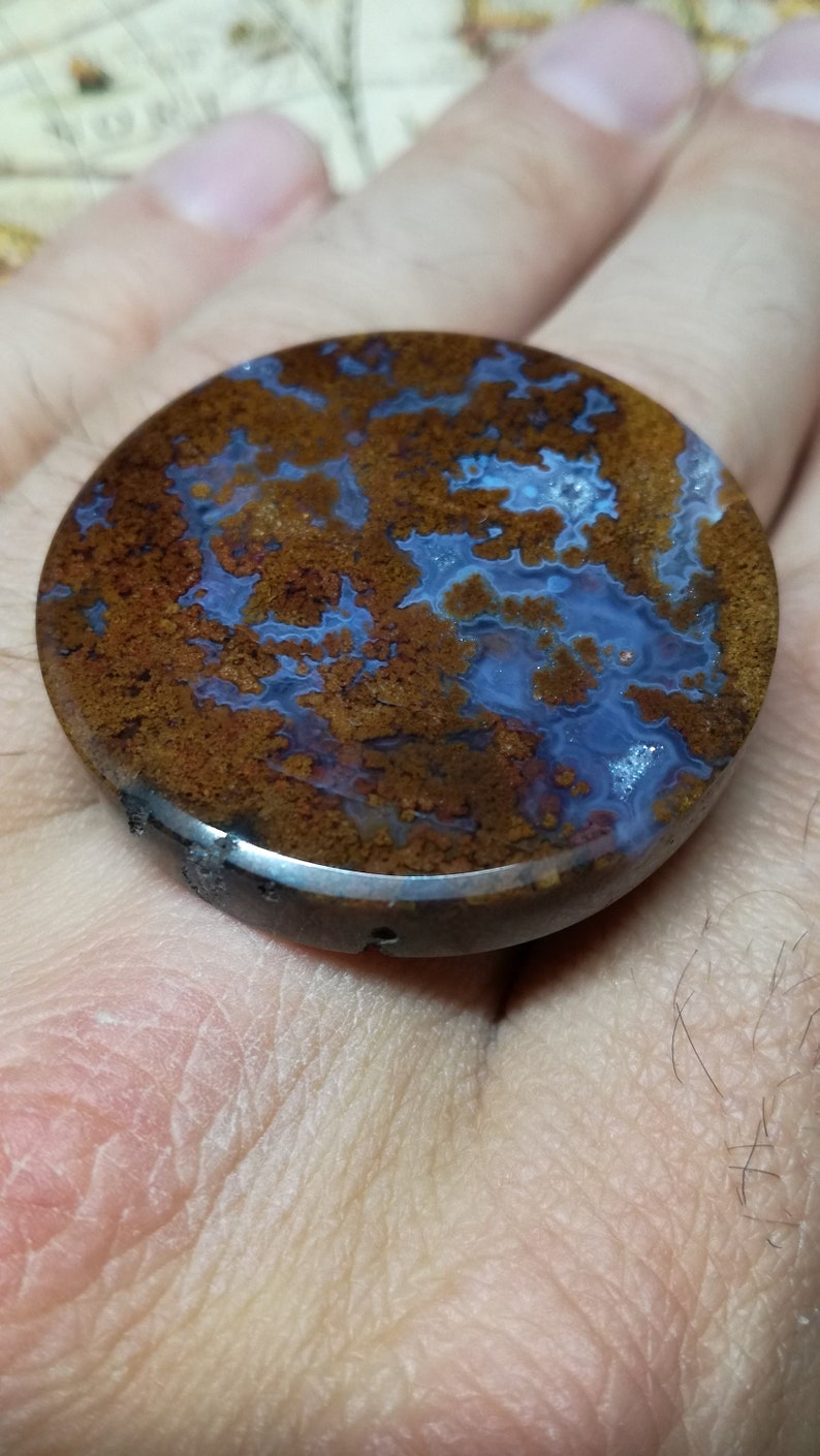 Moss Agate Round Gemstone Cabochon ~ Polished Agate Crystal
