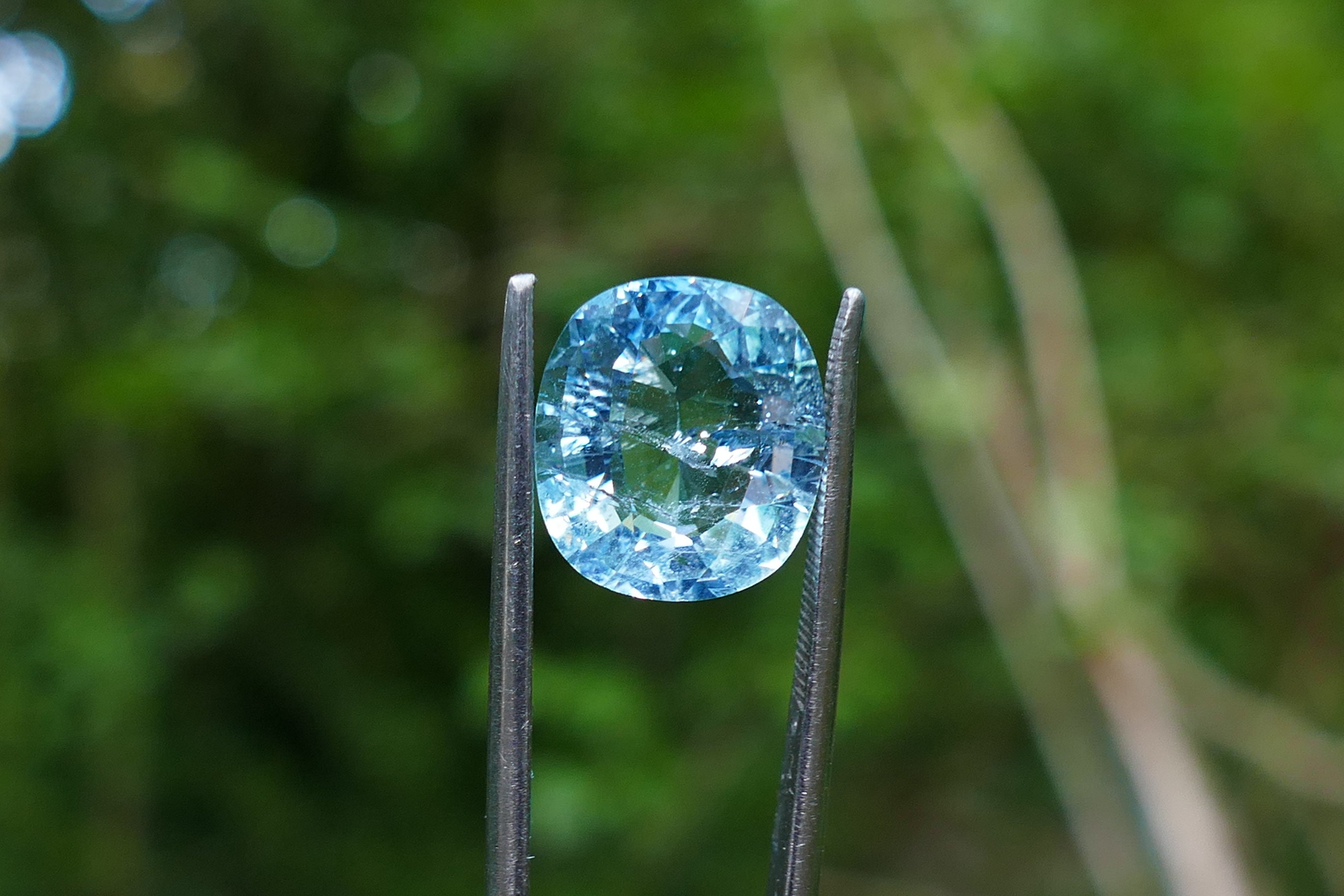 7.15ct Blue Aquamarine Loose Gemstone Oval Faceted Etsy