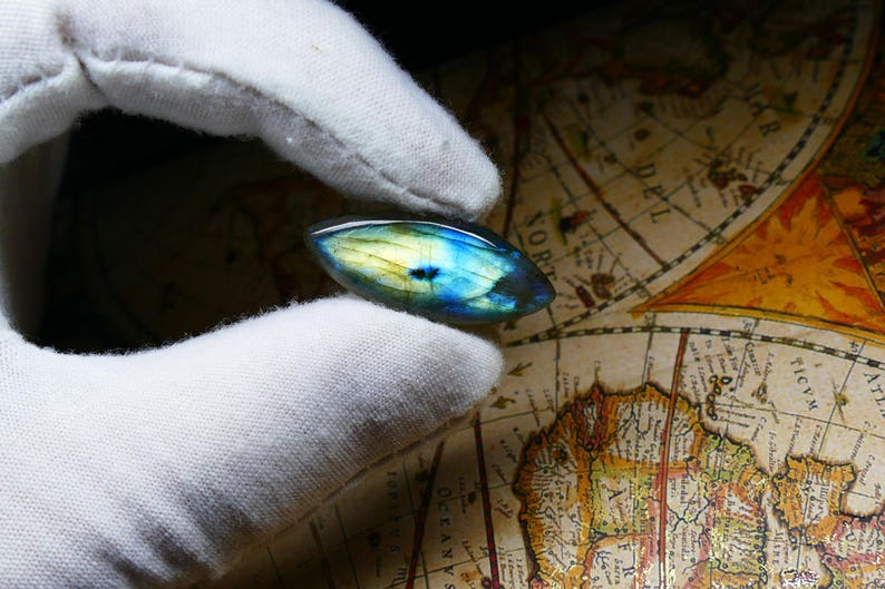 Marquise Labradorite Gemstone Cabochon ~ 30x13 mm