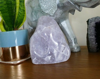 Polished Lavender Amethyst Crystal Boulder - Self Standing