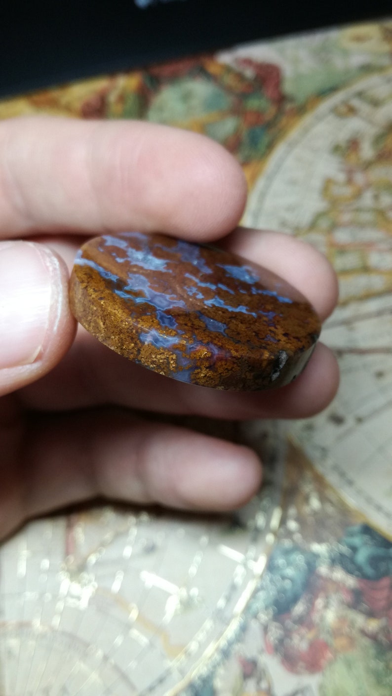 Moss Agate Round Gemstone Cabochon ~ Polished Agate Crystal