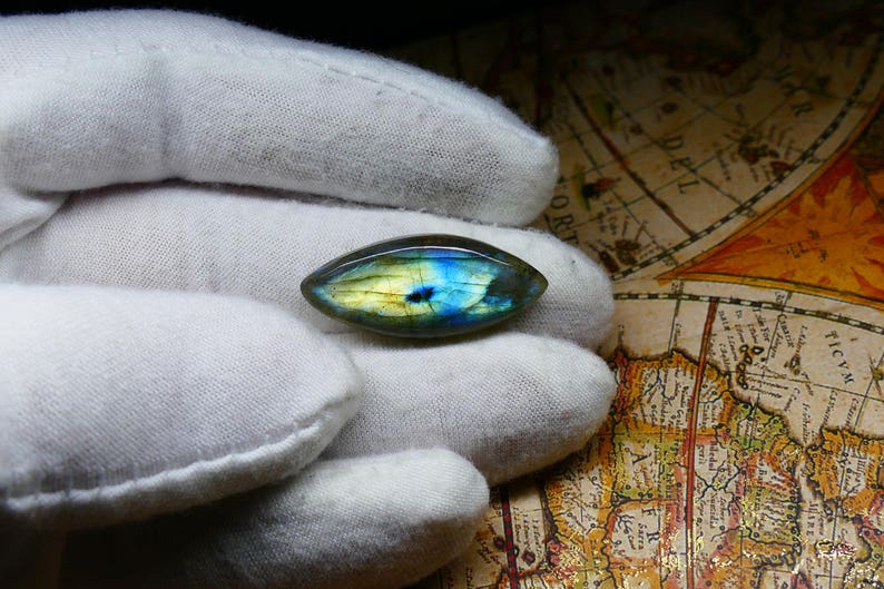 Marquise Labradorite Gemstone Cabochon ~ 30x13 mm