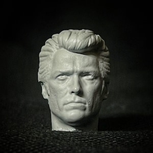 1:12 Scale Head Sculpt inspired by Clint Eastwood - Custom 6&quot; Action Figure Head