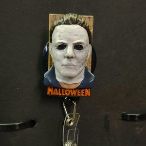 Michael Myers - Retractable Badge Holder - Hand Painted - Halloween