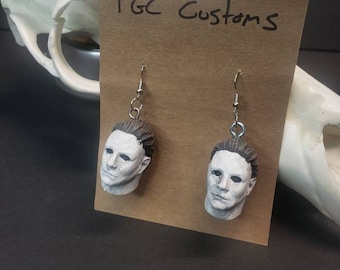 Michael Myers Earrings inspired by Halloween - 3d Printed - Hand Painted