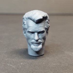 1:12 Scale Head Sculpt inspired by Pierce Brosnan - Custom 6&quot; Action Figure Head