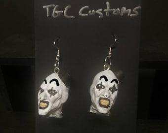 Art the Clown Earrings inspired by Terrifier - 3d Printed - Hand Painted