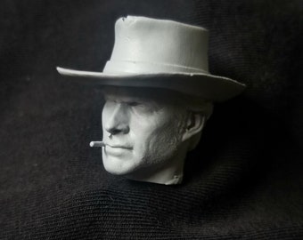 1:12 Scale Head Sculpt inspired by Clint Eastwood #2 - Custom 6" Action Figure Head