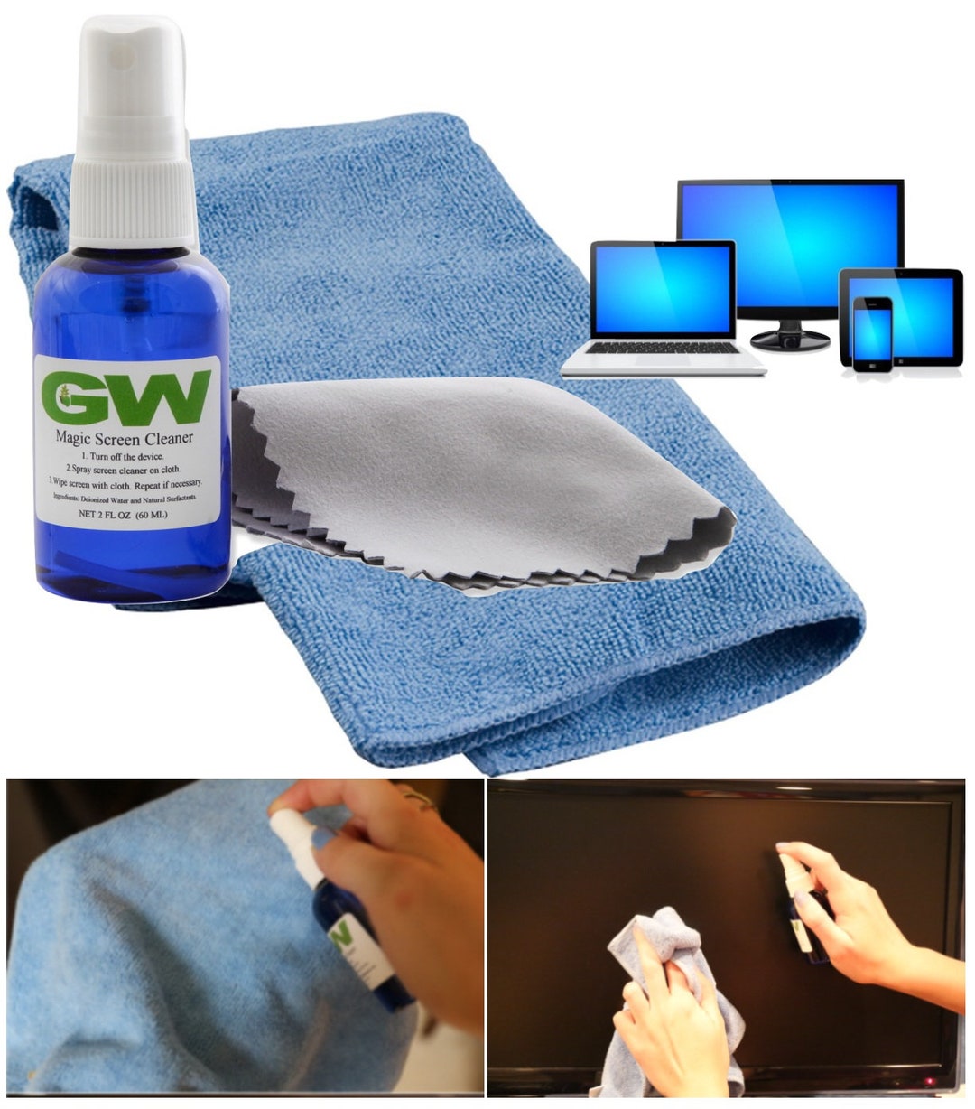 GW Magic Screen Cleaner Kit for LED 4k HDTV, Tablets, Laptops ...