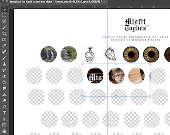 Printable Blythe Doll eye chip template, Blythe doll eye chips, custom Blythe doll eye template, PDF,JPEG& PNG