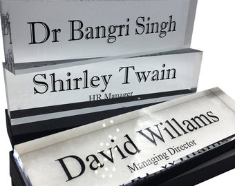 Acrylic Desk Name Block -  Office sign | Nameplate