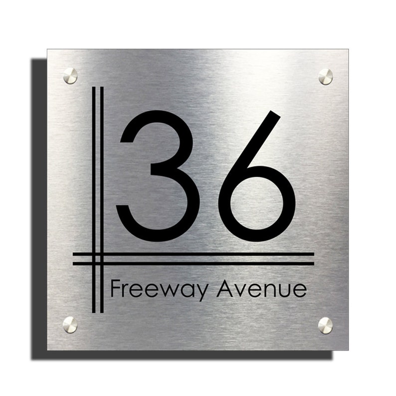 Contemporary House Sign Plaque Freeway Design Etsy