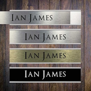 Suportes para placas de identificação de portas - com inserção de placa de identificação personalizada | Sinal de porta | Sinal de porta de escritório