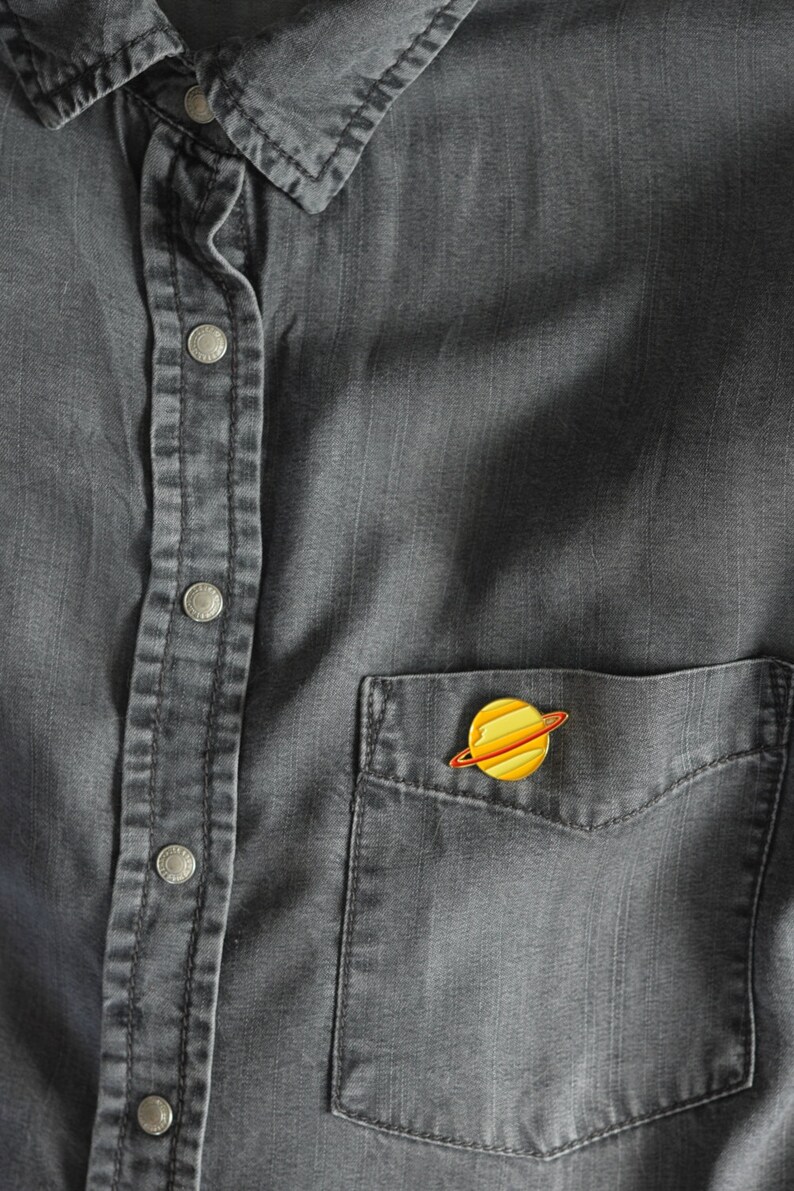 Planet Saturn Lapel Pin SATURN Planet Enamel Pin