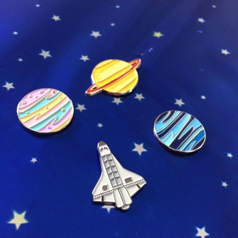 Planet Saturn Lapel Pin SATURN Planet Enamel Pin