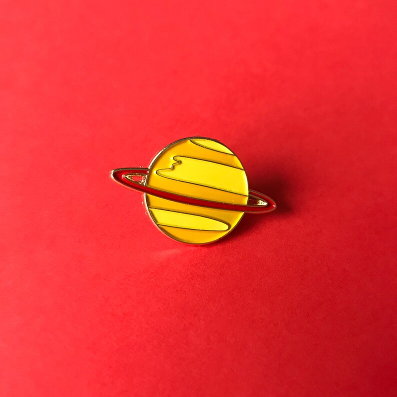 Planet Saturn Lapel Pin SATURN Planet Enamel Pin