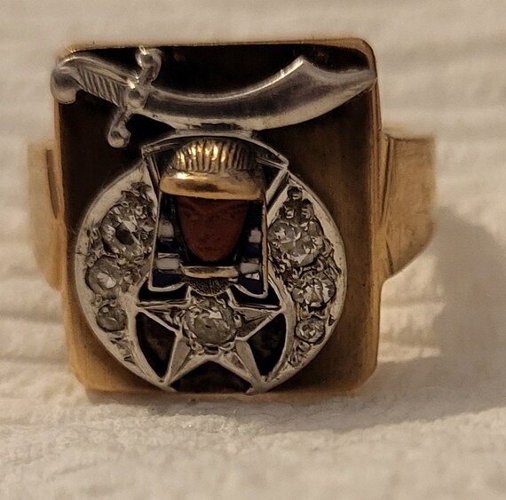 Vintage/Antique Masonic Ring 10K Gold - free ship… - image 3