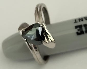 Sterling Ring/dark hematite gemstone from 1950s. - free shipping