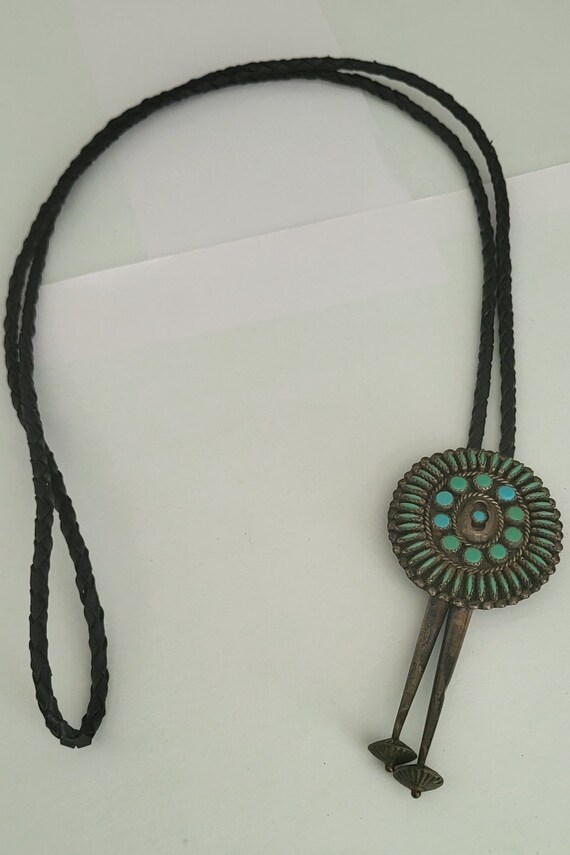 Vintage Native American Navajo Round Turquoise Cen