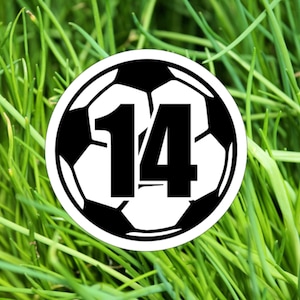 Personalized Soccer Number Sticker, Custom Number Sticker, Soccer Team, Soccer Player, Goalie Sticker, Soccer Team Gift, Athlete Sticker