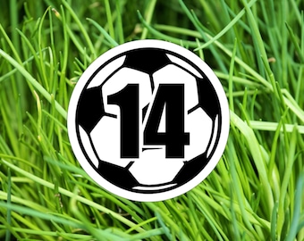Personalized Soccer Number Sticker, Custom Number Sticker, Soccer Team, Soccer Player, Goalie Sticker, Soccer Team Gift, Athlete Sticker